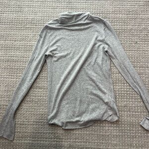 Gray Turtleneck Long Sleeve Top